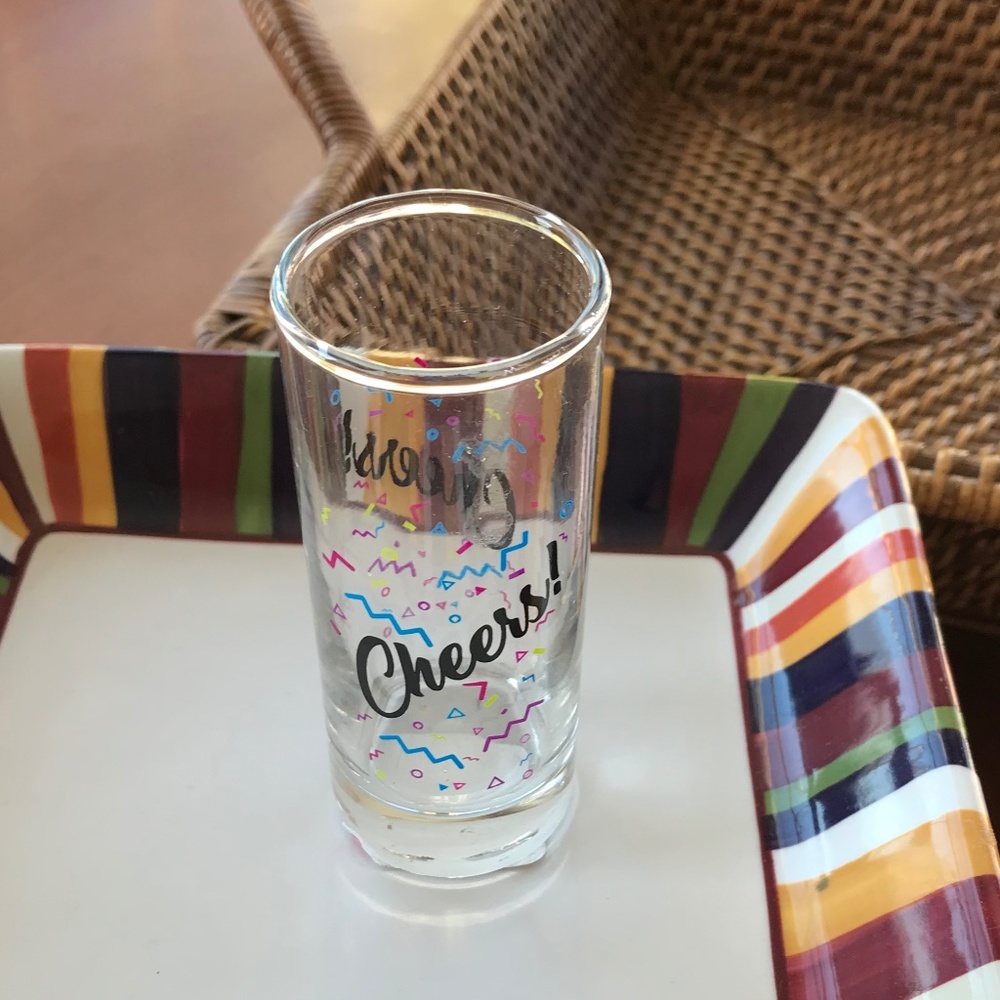 Cheers!  Shot Glass Tall Confetti Cristar Lexington